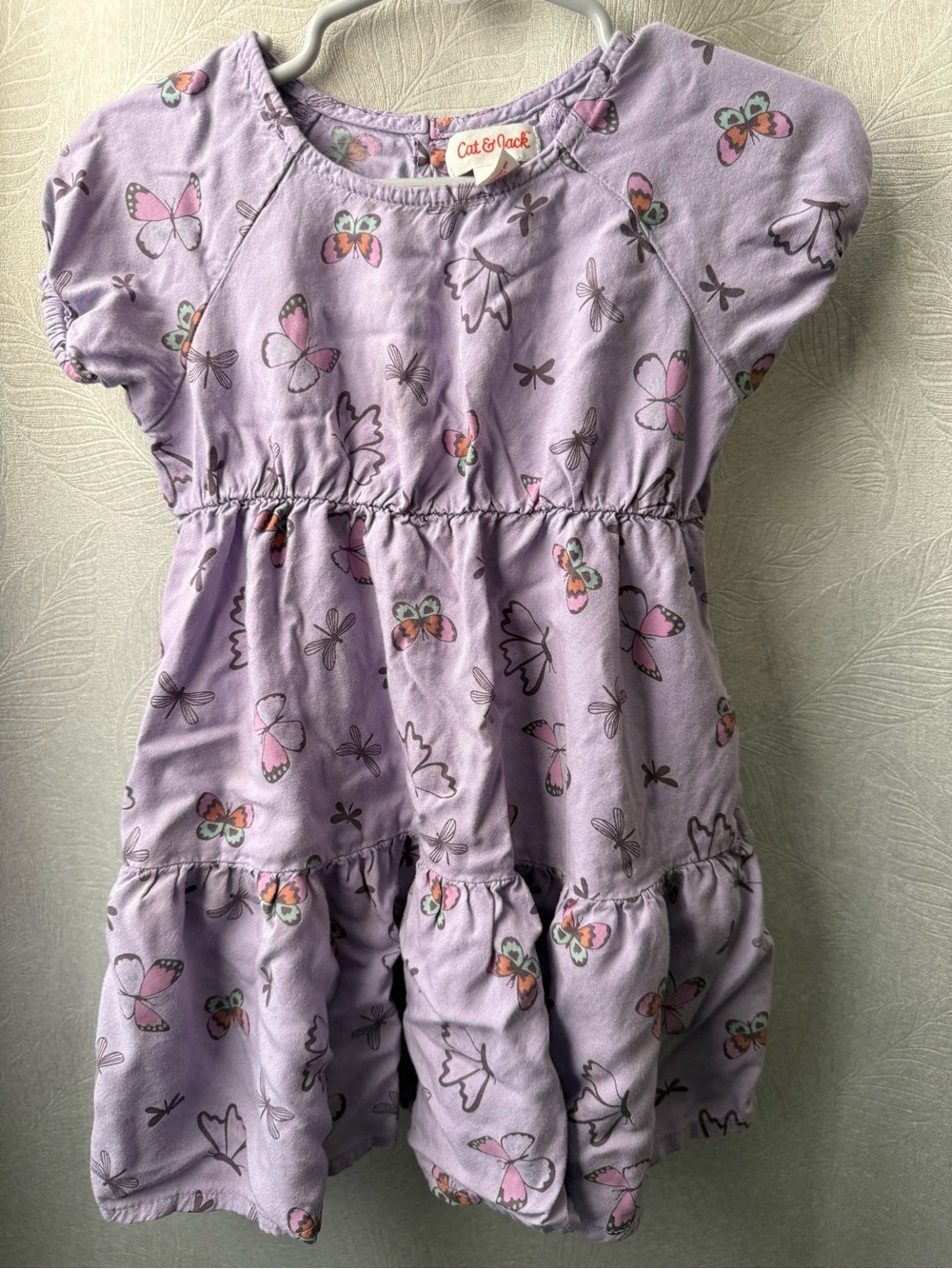 Cat & Jack Lavender Butterfly Tiered Dress for Girls